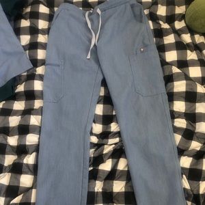 FIGS XS heathered indigo yolas